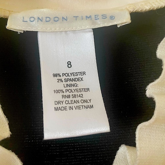 Black dress with ivory ruffled bodice - Picture 3 of 3